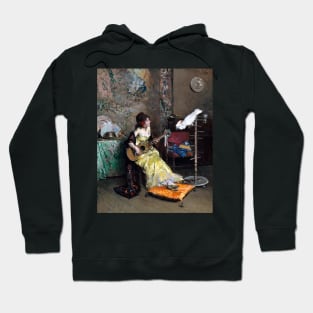 Woman With a Parrot by Raimundo Madrazo Hoodie